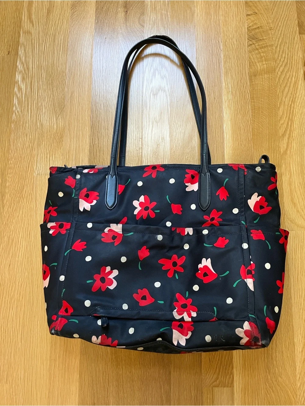 kate spade Black Floral & Polka Dot Tote